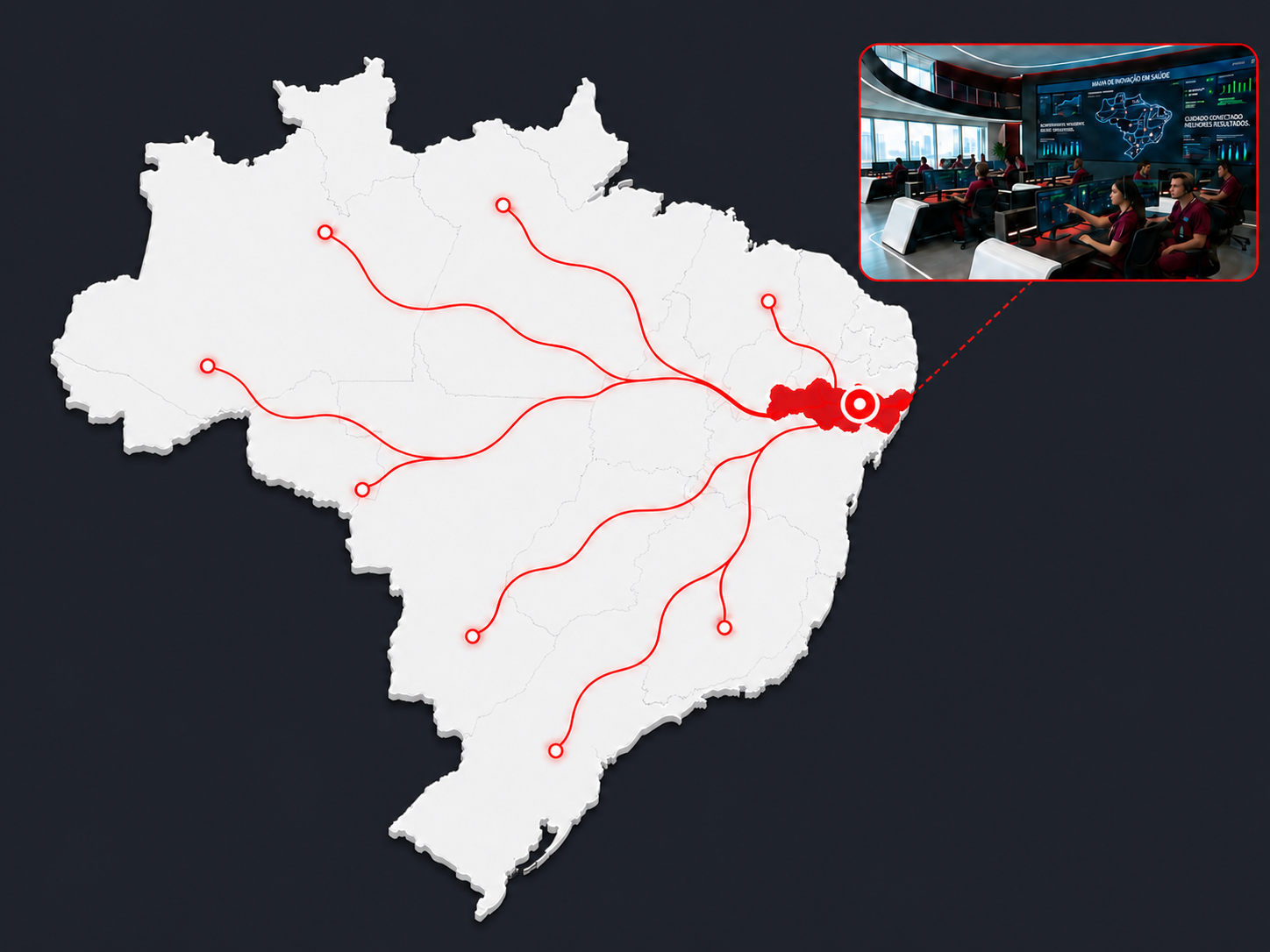 Mapa do Brasil — capilaridade Interne com sede em Recife